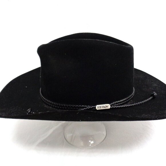 Stetson Hat Black Felt 4X Beaver 6 7/8 Carson - Picture 1 of 11